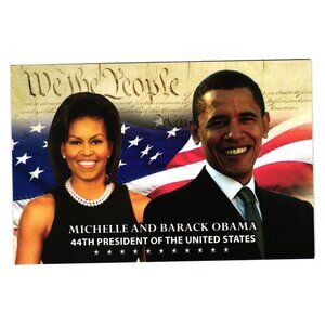 Michelle Barack Obama 44th President Distinguished Collection Postcard Made USA